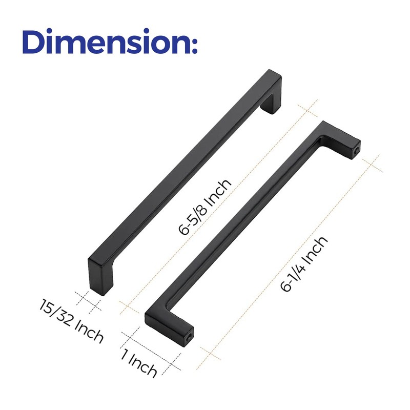 Ravinte 30 Pack Solid 6-1/4 Inch Kitchen Square Cabinet Handles