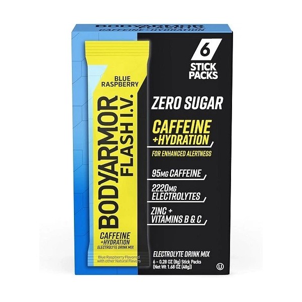 Bodyarmor Flash I.V. Caffeine + Hydration Zero Sugar Blue Raspberry