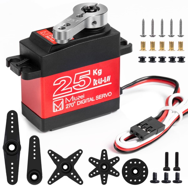 25KG High Torque RC Servo, Miuzei Waterproof Servo Motor Compatible