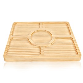 WILLKOMMEN Christmas Wooden Serving Tray, Cheese Charcuterie Board, Christmas Tree Shaped Platter for Snack, Appetizer Tray, Dessert Platter Christmas Decorative tray 12'' x 8.7'' x 0.6''