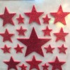 JoAnn Craft Essentials CREATOLOGY GLITTER RED FOAM STARS MULTI-SIZES 31