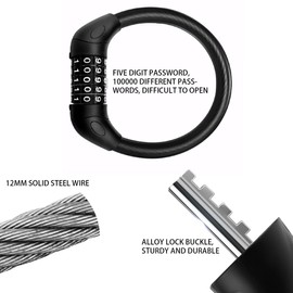 Bike Chain Lock, Cabinet Handle Locks Door Code Lock Latch for Refrigerator, Premium Case-Hardened Security Chain for Motorcycles, Bike, Generator, Gates,Outdoor Furniture (Circular Password Lock)