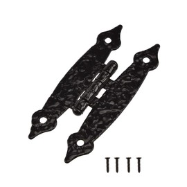 TamBee Black Cabinet Hinges Door Hinges Flush Mount Flat Hinges Antique Iron H Cabinet Hinge Hammercraft 3.5 inch 10Pcs