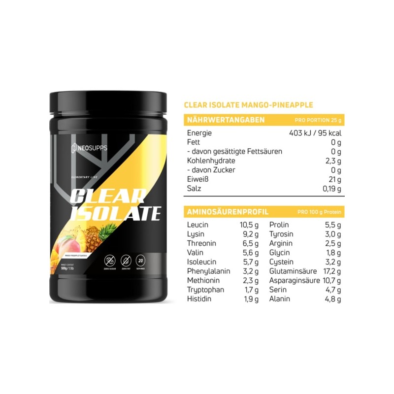 네오서프스 Neosupps 유청 단백질 파우더 망고-파인애플맛 500g Neosupps Whey Protein