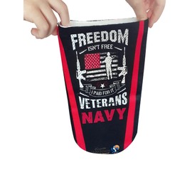 Heal with Appeal Amputee Sock, Freedom isnt Free Navy red sock w hands V1, 3PLY Residual Wound, Over Shrinker Sock