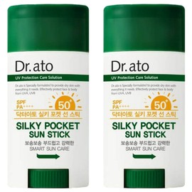Dr. Ato Silky Pocket Sun Stick SPF50+ PA++++, 17g, 2 pieces / 닥터아토 실키 포켓 선 스틱 SPF50+ PA++++, 17g, 2개