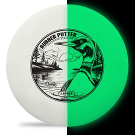 Lightning Loonar Glow Rubber Putter Disc Golf Disc | Glows in The Dark | Floats in Water | Durable & Reliable for All Skill Levels | Stable Flight (Flight Numbers: 2 | 3 | 0 | 0.5)