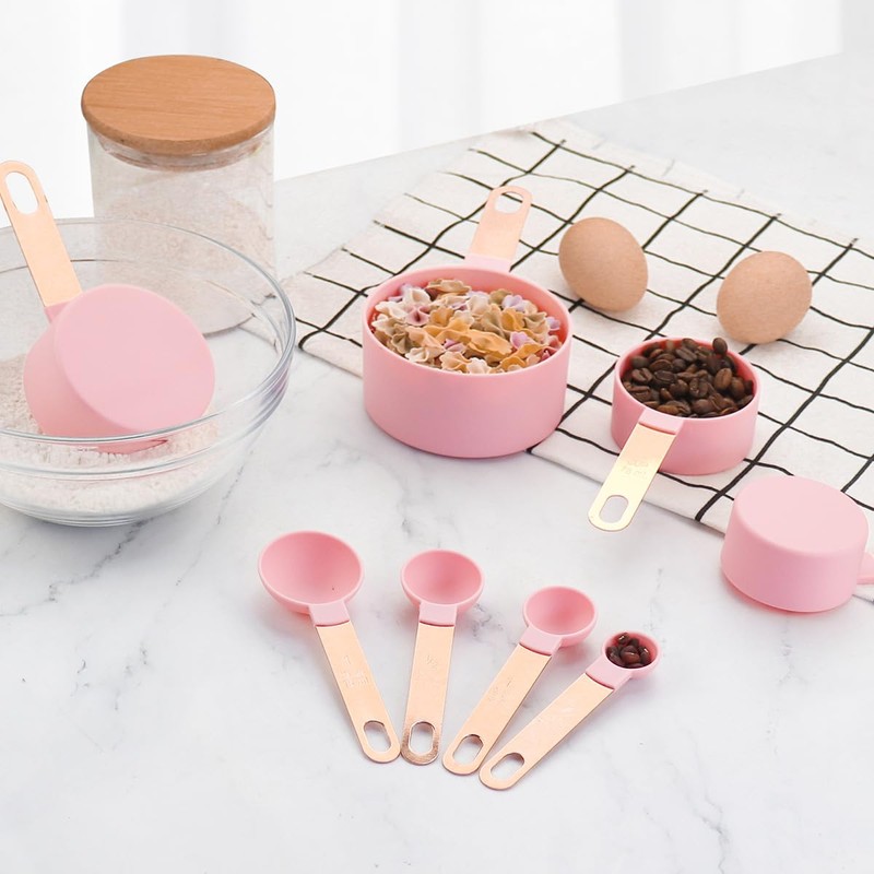 8 Pcs Measuring Cups and Spoons Set, 4 Measuring Cups
