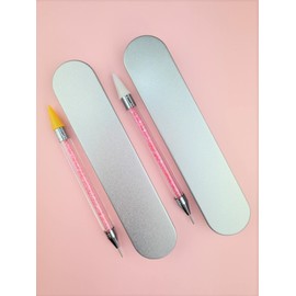 1 Piece Rhinestone Picker Dotting Pen, Dual-ended Rhinestone Gems Crystals Studs Picker Wax Pencil Pen Crystal Beads Handle Manicure Nail Art DIY Decoration Tool (Pink)