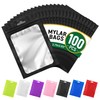 100PCS Mylar Bags Resealable Black Small Smell Proof Bags 2.75x3.93