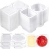 Reusable Condiment Containers with Lids,Double Compartment Transparent Snack Packs for