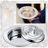 Zhehao 2 Plates Silver Communion Set with Lid, Stainless Steel