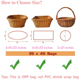 QOIUSO 6PCS Extra Large Cellophane Bags, 35x45 Inch Cellophane Wrap for Gift Baskets Clear Cellophane Gift Bags 2.0 Mil Thick
