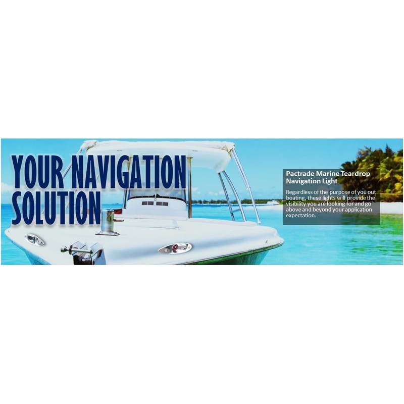 Pactrade Marine Boat Navigational Side Bow Tear Drop Lights Stainless