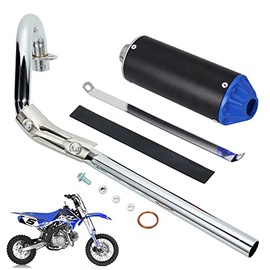 High Performance Exhaust Muffler Silencer Pipe Assembly kit Compatible with Hon da CRF50 XR50 70cc 110cc 125cc SSR SR110 Rocketa Taotao DB14 DB10 xpro db-x20 SDG Coolster Pit Dirt Bike Motocross Blue