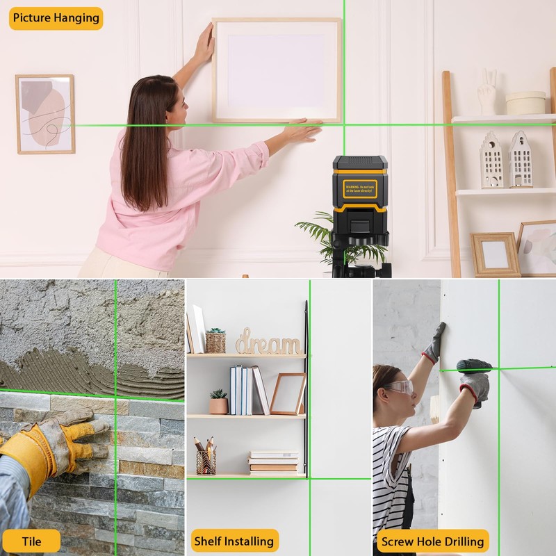 ASOBRIS Laser-Level-with-Tripod, Green Cross Line Laser with Tripod Self-Leveling, Lazer