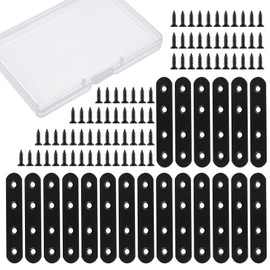 Flachverbinder Schwarz Edelstahl 20 Stk Holzverbinder Lochplatte Metall Verbinder Flach Flacheisen Gelocht Schwarz mit Schrauben