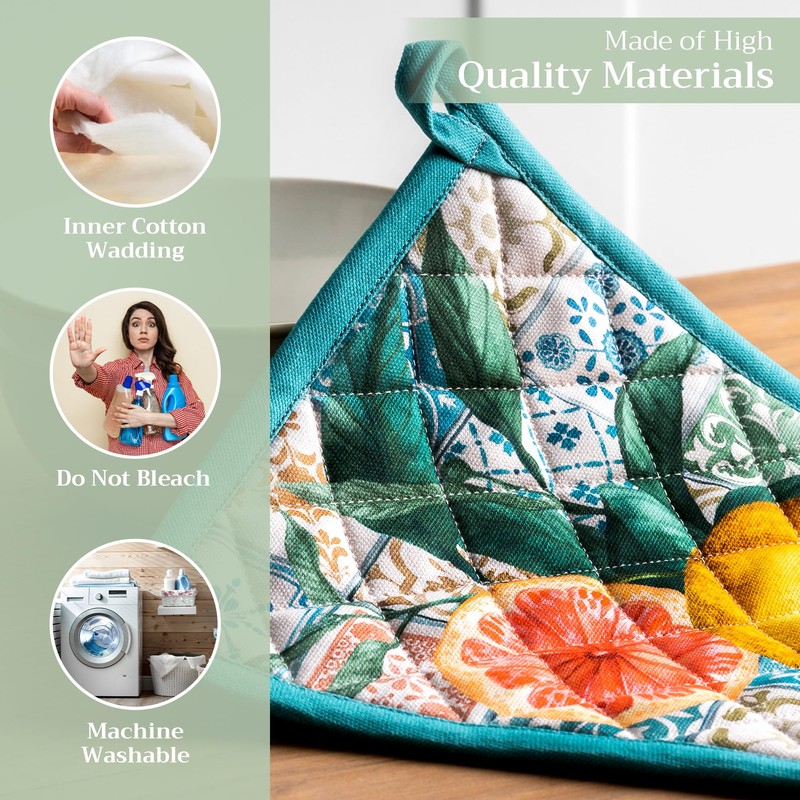 Maison d' Hermine Pot Holders 100% Cotton Heat Resistant Potholders