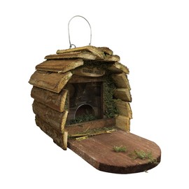 Selections Wooden Squirrel Feeder Hanging Box for Garden Outdoors