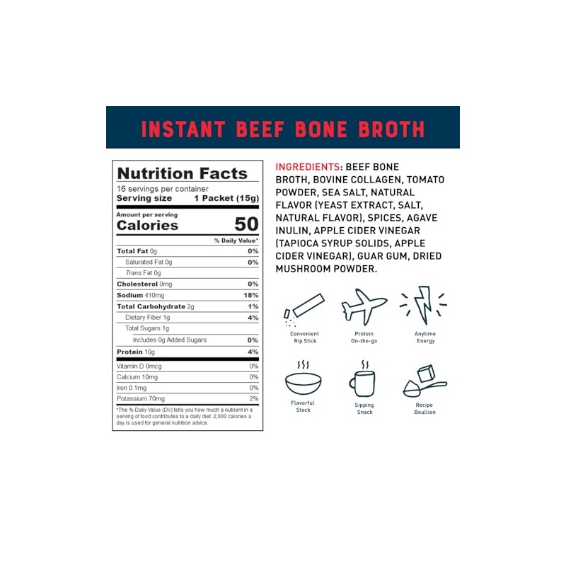 Bare Bones Keto Paleo Friendly Caldo de hueso instantneo en