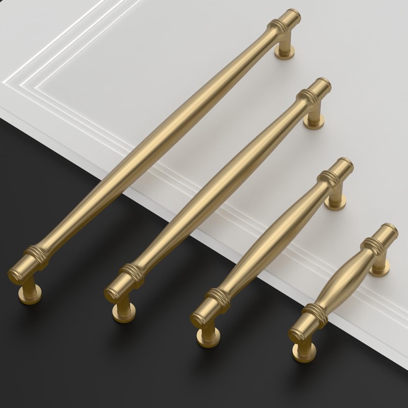 Amerdeco 10 Pack Champagne Bronze Cabinet Pulls 7.5 Inch(192MM) Hole