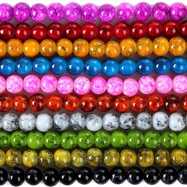 RUBYCA Round Crystal Glass Beads for Jewelry Making, Supplies for Adults Necklace Bracelet Earrings Crafts (2 Strands, 4mm, Mix Colors)