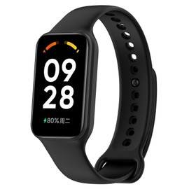 LOKEKE Compatible with Xiaomi Band 8 Active & Redmi Band 2 Replacement Silicone Wrist Watch Band - Unisex, Black, Silicone, Sport Loop, Tang Buckle