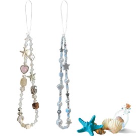 2 Pcs Phone Wrist Strap Beaded, Phone Charm Strap, Beaded Lanyard, Wrist Strap for Phones Beautiful and Durable Suitable for use as a Phones Chain Camera Chain and Keychain