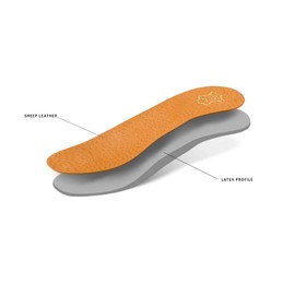 Kaps Orthopaedic Leather Insoles for Children - Anatomical Children's Shoe Insoles & Shoe Soles - Prophylactic with Longitudinal Arch Support, Beige, 31-32