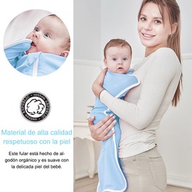HINATAA Baby Swaddle Blankets, Cotton Baby Swaddle Blankets, Two-Way Zipper, Soft Swaddle Blanket for 0-3/3-6 Months Baby (Blue, 3-6 Months)