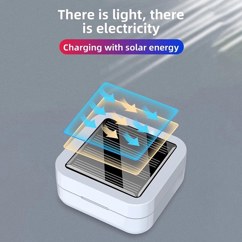Solar Charging Bluetooth Earphone LED Digital Display Intelligent Earbuds Noise