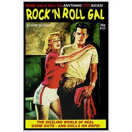 Rock n Roll Gal Vintage Pulp Novel Cover Retro Art Poster - 18x24