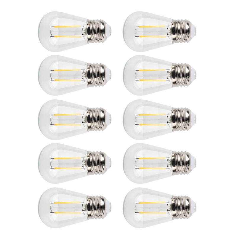 10Pcs Vintage Light Bulb S14 E27 180LM Transparent Glass LED