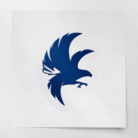 Decal Stickers of Flying Falcon (Navy Blue) (Set of 2) Premium Waterproof Vinyl Decal Stickers for Laptop Phone Accessory Helmet Car Window Mug Tuber Cup Door Wall Decoration - ANDstic50475aAB