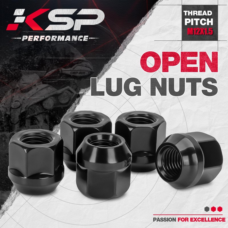 KSP M12x1.5 Open End Wheel Lug Nuts, 16PCS ATV Lug