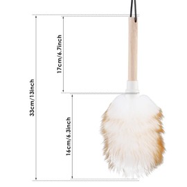 Lambswool Duster Solid Wooden Handle Lamb Wool Duster Feather Dusters for Cleaning Ceiling Fan Window Blinds Furniture Figurines Car, 13 In