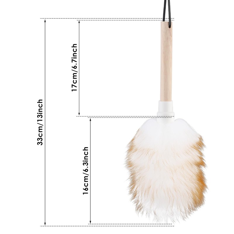 Lambswool Duster Solid Wooden Handle Lamb Wool Duster Feather Dusters