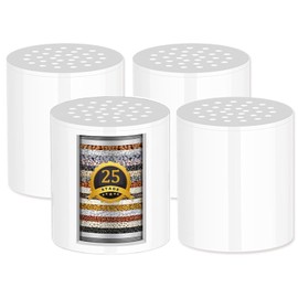 Cartucho de Filtro de Ducha Universal de 25 Etapas, 4 Paquete Cartuchos de Reemplazo del Purificador de Agua, para Eliminar Cloro, Impurezas y Olores, Reduce el Agua Dura, Mejorar la Salud de la Piel