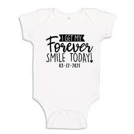 I Get My Forever Smile Today Baby Bodysuit One Piece 6 mo White