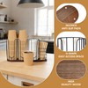 MOJIEZUO 4-Compartment 18oz Coffee Cup Dispenser Rack with Wood Base,