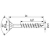 Spax universal screw, countersunk head, T-star Plus, 4Cut, partial thread,