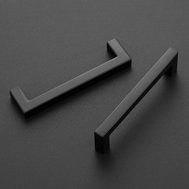 Ravinte 25 Pack 5 Inch Stainless Steel Cabinet Handles Square Cabinet Pulls Matte Black Cabinet Hardware Kitchen Cabinet Drawer Pulls Come with Screwdriver
