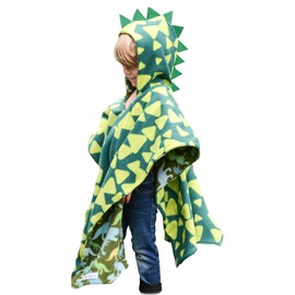 Birdy Boutique Car Seat Poncho for Kids – Safe to Use Over Seat Belts – Reversible Warm and Cozy Blanket – Easy on Easy Off and Doesn’t Impact Car Seat Performance – Green Dinosaur – One Size
