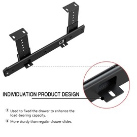 FRMSAET Sliding Keyboard Drawer Tray Hardware 12/14/16/18 inches Slides Heavy Duty Metal Slides Keyboard Slides Mounting Accessories/Ideal for Under Desk Kitchen Cabinet Drawer (12 inches, Black)