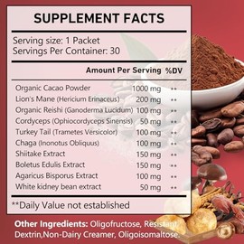 Mushroom Coffee, 10 in 1 Extract Powder Blend Lion's Mane, Reishi, Cordyceps, Chaga, Turkey Tail, Instant Coffee-for Energy, Focus, Memory, Digestion & Immunity, 30 Serving