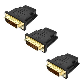 Leloco Bi-directional DVI to HDMI Adapter 3 Pieces HDMI Female to DVI (24+1) Male Adapter for Computer, Projector, Monitor, PC etc