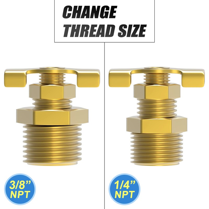MEANLIN RV Water Heater Replacement Drain Valve 1/4" NPT &