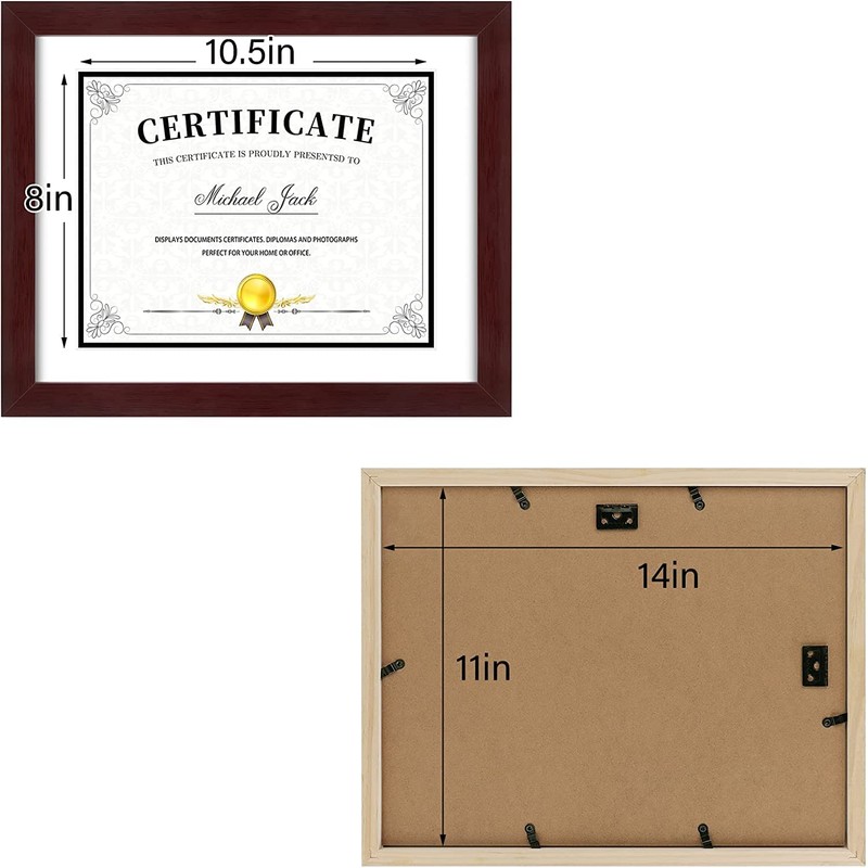 Golden State Art, 11x14 Diploma Frame - Mahogany Solid Wood