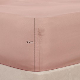 Brentfords Bedding King Size Fitted Sheet, 30cm Extra Deep Pocket Blush Tones King Sheet for Restful Sleep Soft Microfibre Fade Resistant & Easy Care for King Size Bed, Blush