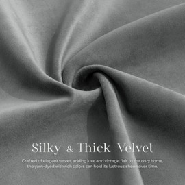 Phantoscope Pack of 2 Velvet Throw Pillow Covers, Decorative Soft Velvet Pillows Accent Double-Sided Gusseted Design, Square Cushion Case for Couch Sofa Bed, Deep Grey, 18 x 18 inches 45 x 45 cm